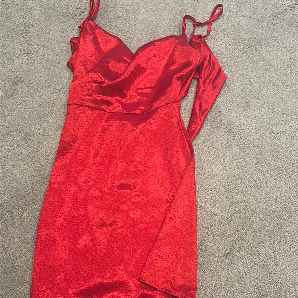 Elegant Red Satin Dress